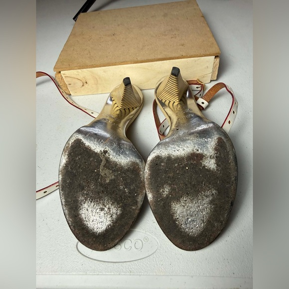 Fendi Multicolour Leather Ankle Strap Heeled Sandals Size 36 / US 6 - Picture 4 of 12